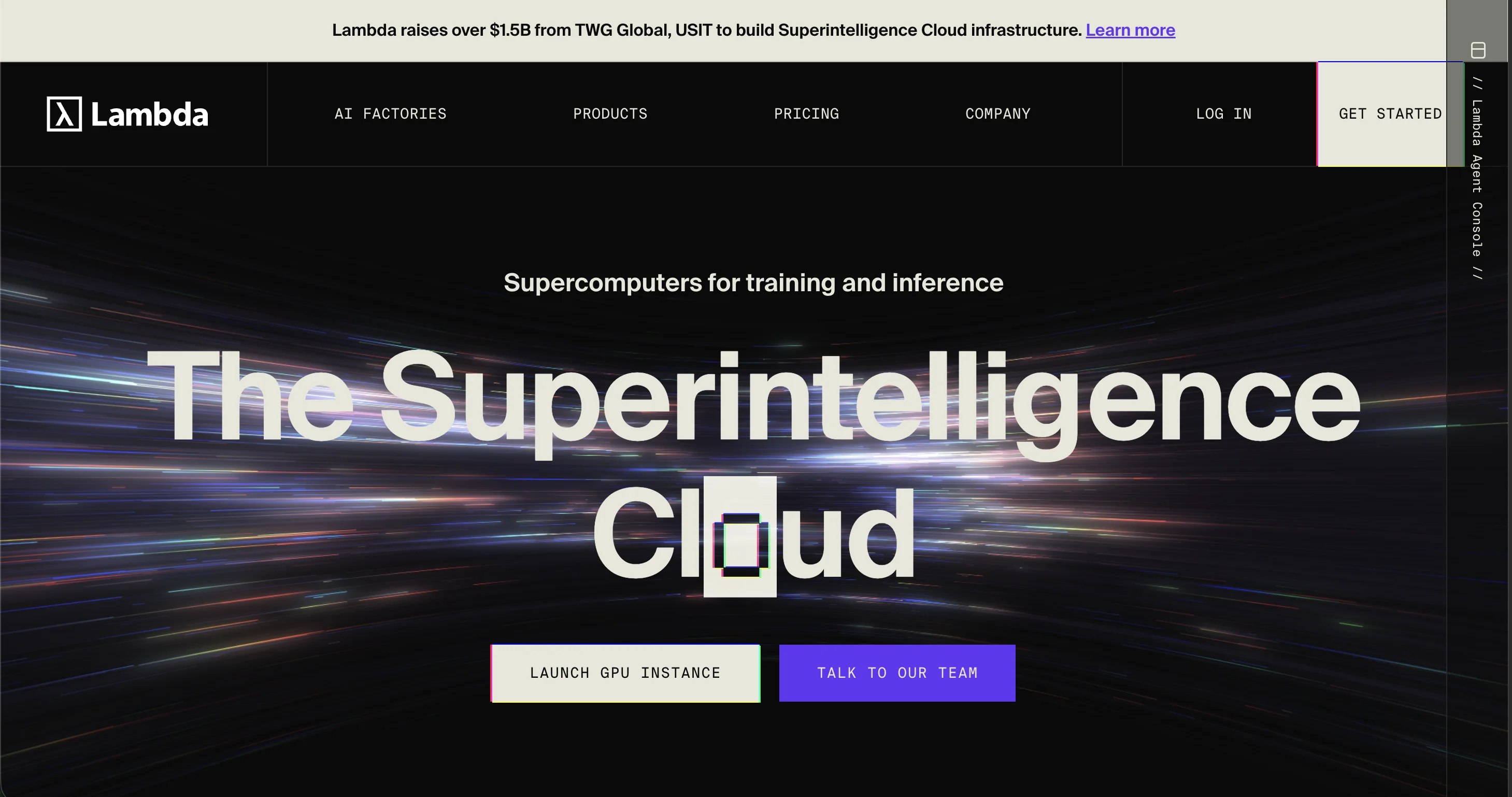 Lambda Labs App Screenshot